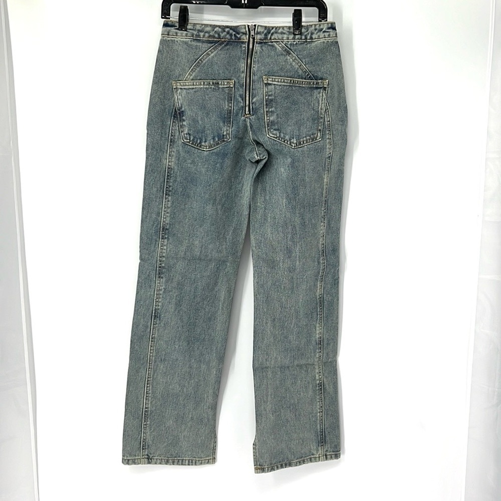 Pretty little thing NWT seam back fold over waist jeans women’s 8 petite - Picture 7 of 8